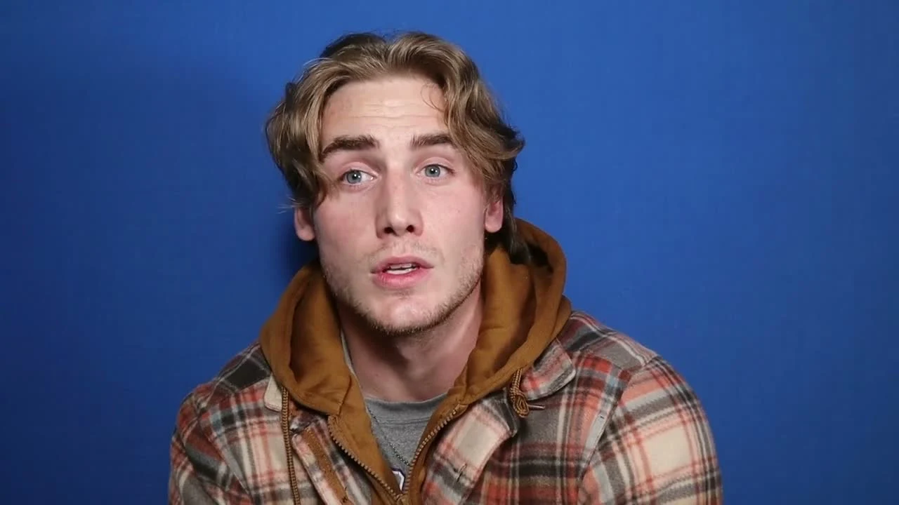 Nick performing a self-tape scene against a plain background